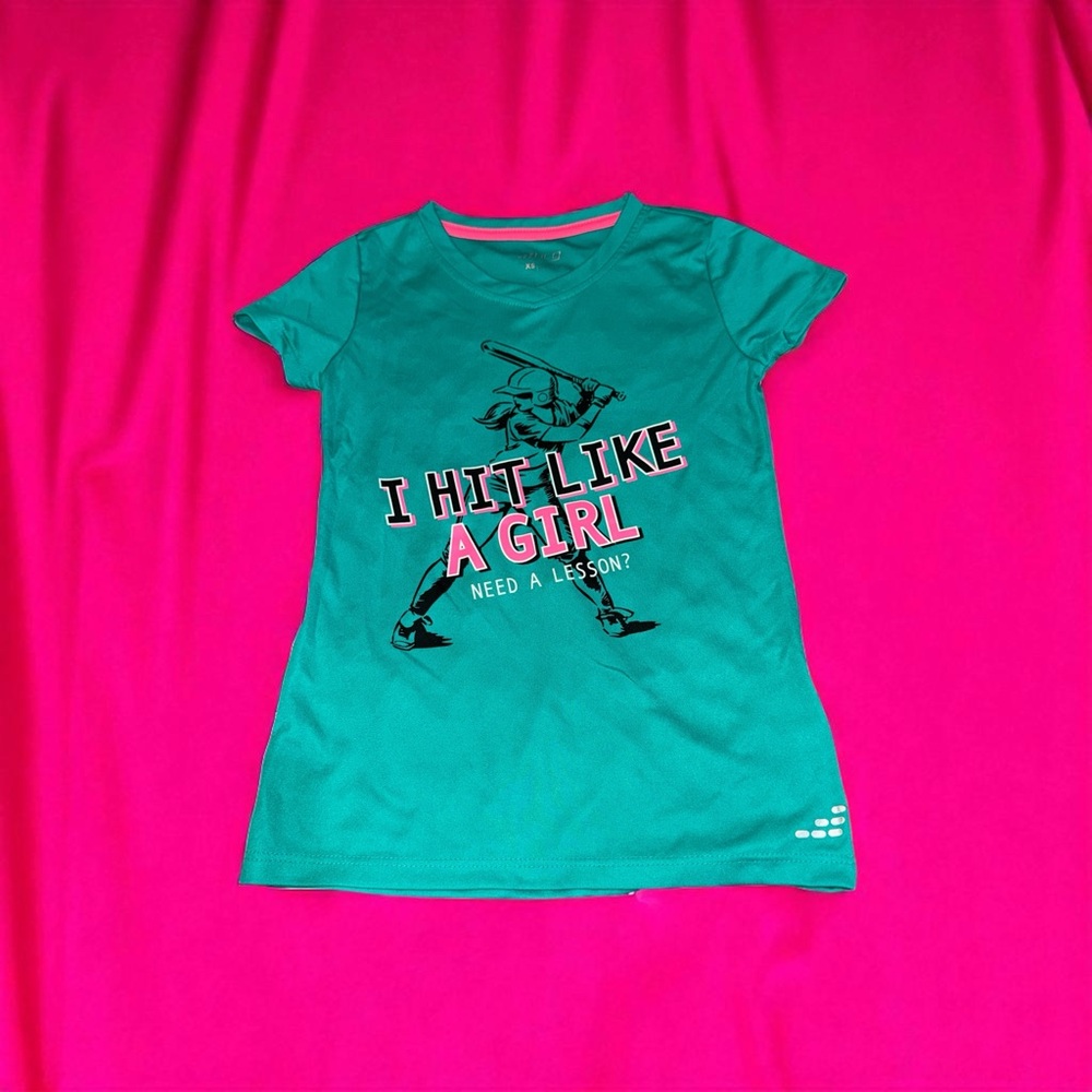 BCG Teal Graphic Kids T-Shirt Softball (XS)